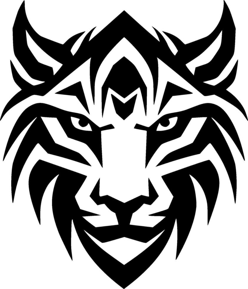 Tiger, Black and White Vector illustration
