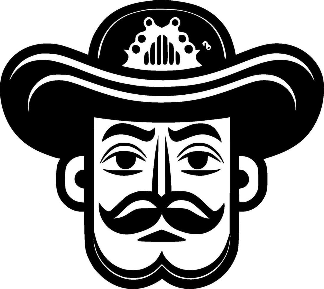 Mexican, Black and White Vector illustration