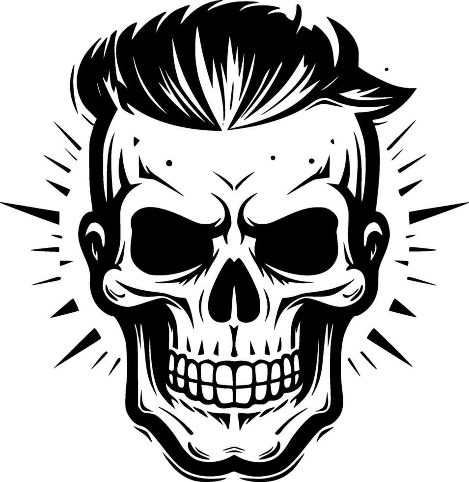 Skull - Black and White Isolated Icon - Vector illustration