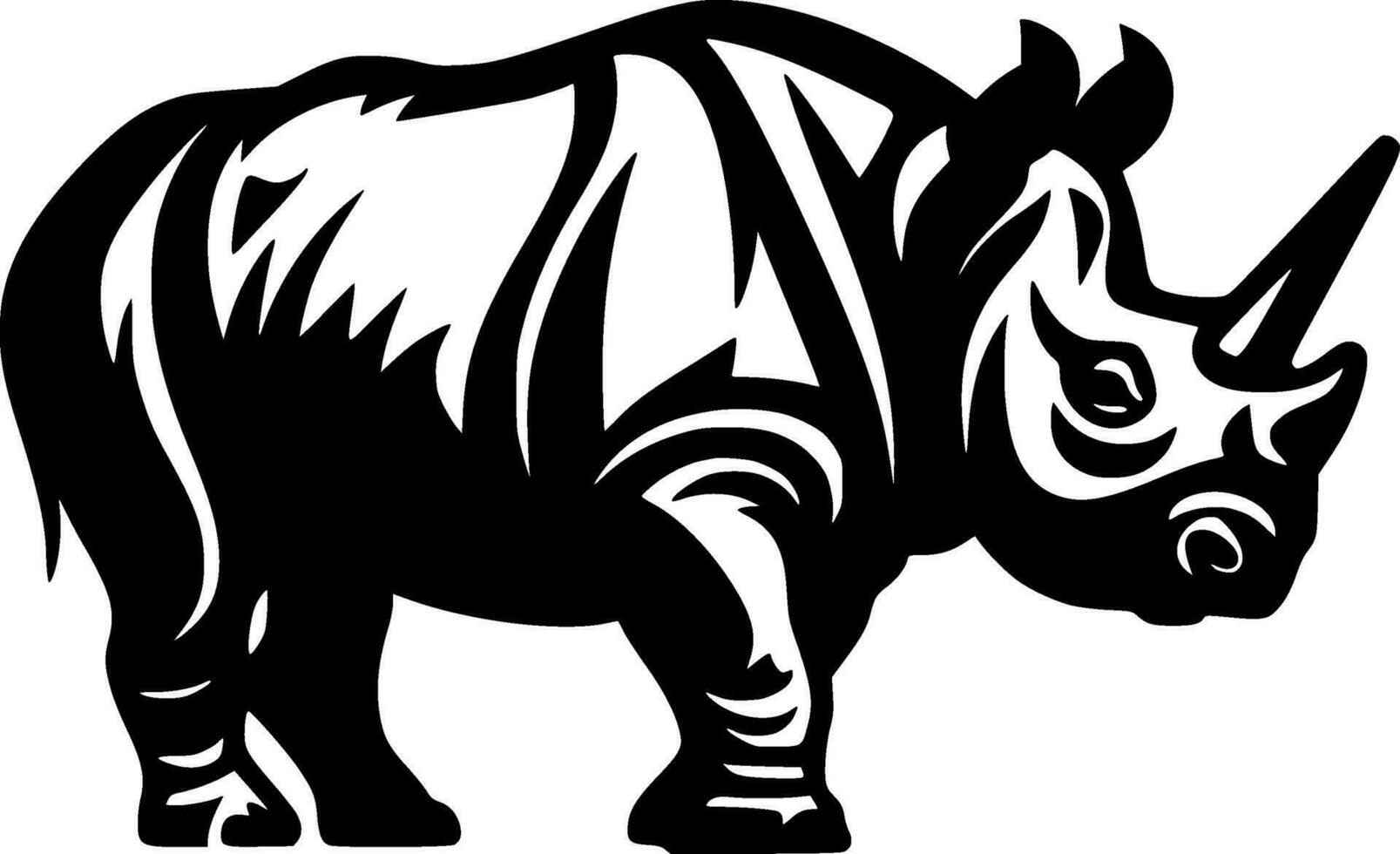Rhinoceros, Minimalist and Simple Silhouette - Vector illustration