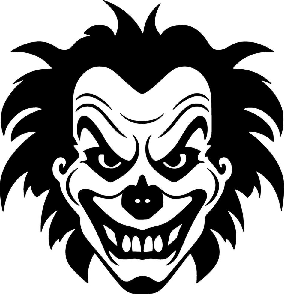 payaso - negro y blanco aislado icono - vector ilustración