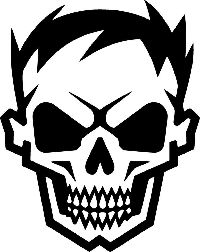 Skull, Black and White Vector illustration