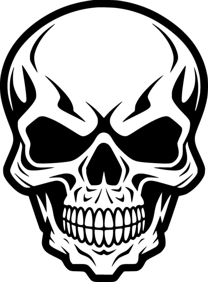 Skull - Black and White Isolated Icon - Vector illustration
