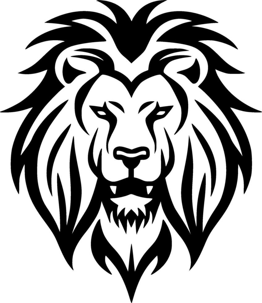 Lion, Black and White Vector illustration