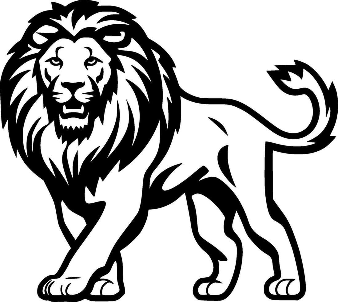 Lion, Minimalist and Simple Silhouette - Vector illustration