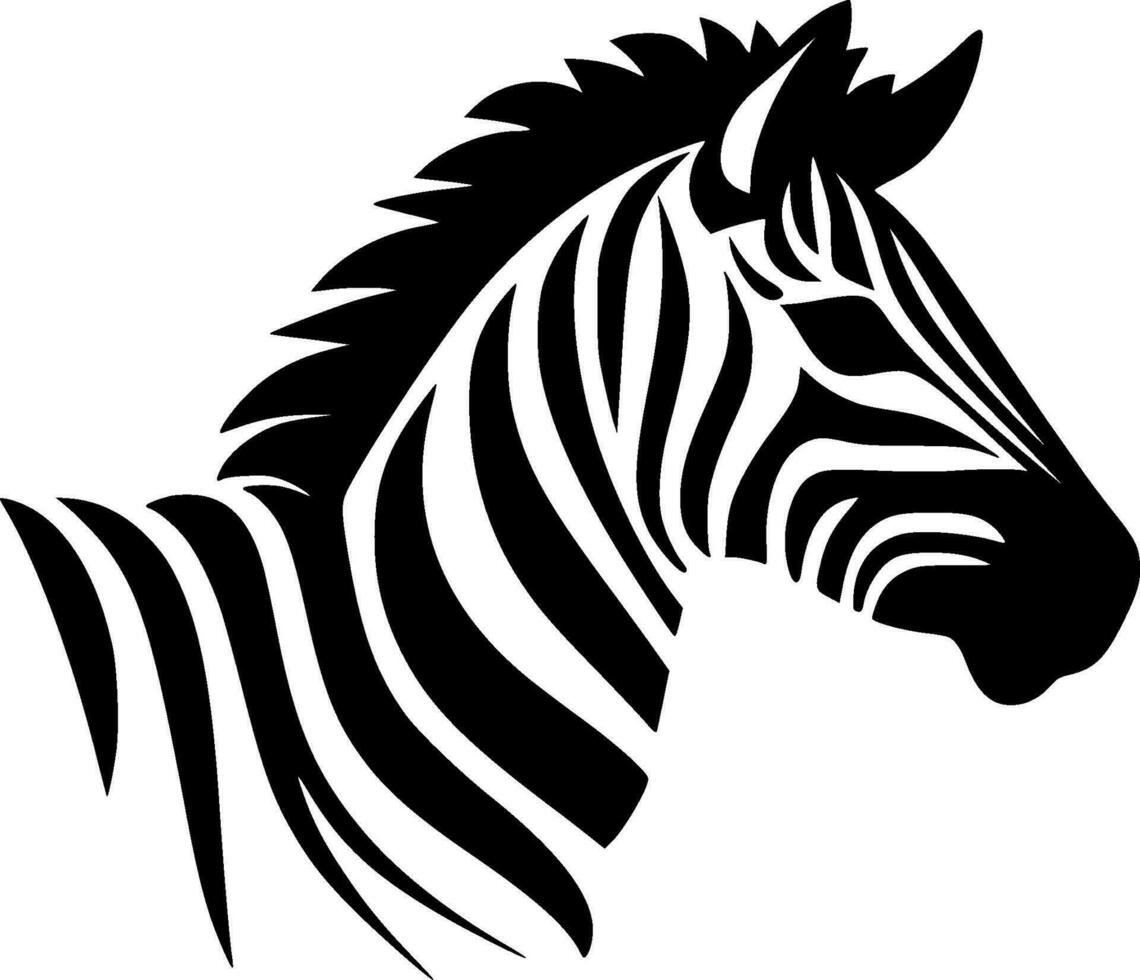 Zebra, Black and White Vector illustration