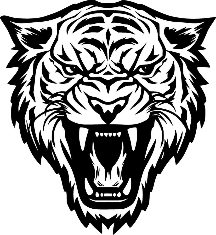 tigre, minimalista y sencillo silueta - vector ilustración