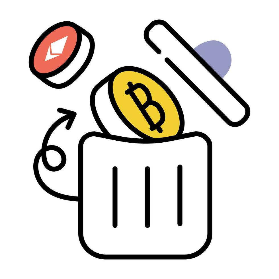 Trendy Bitcoin Waste vector