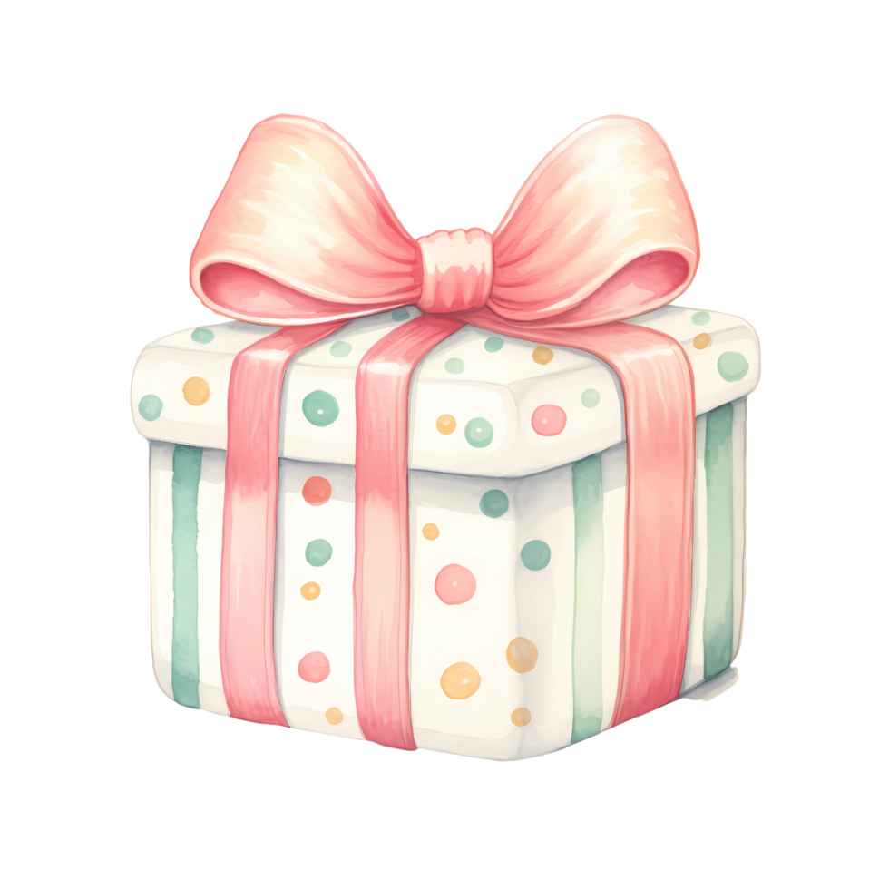 AI Generative Cute pastel Christmas present png