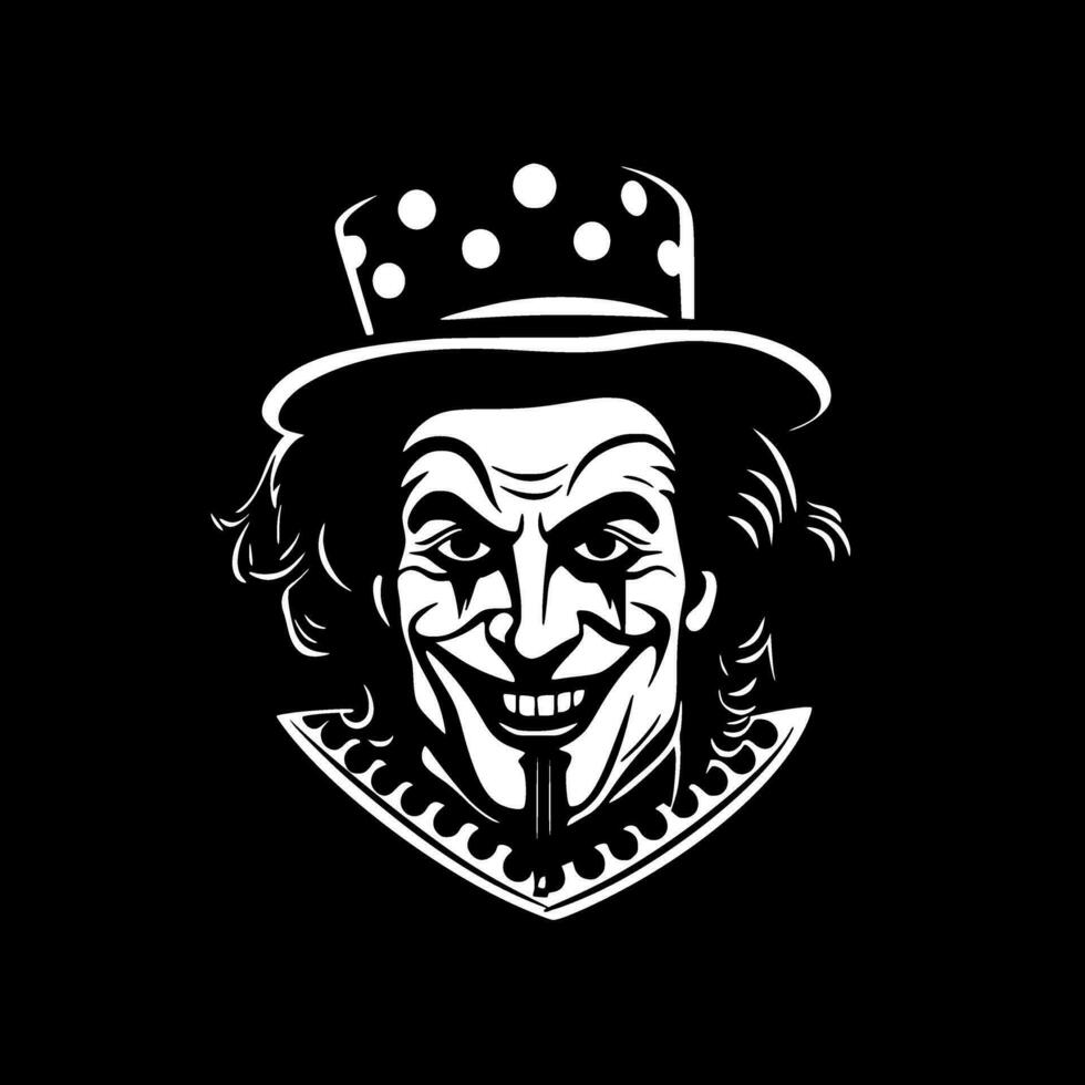 Clown - Black and White Isolated Icon - Vector illustration