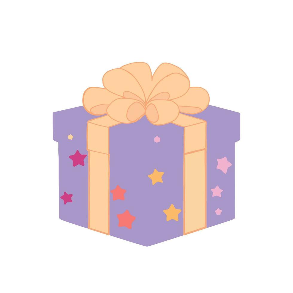 linda regalo caja aislado en blanco antecedentes. vector ilustración