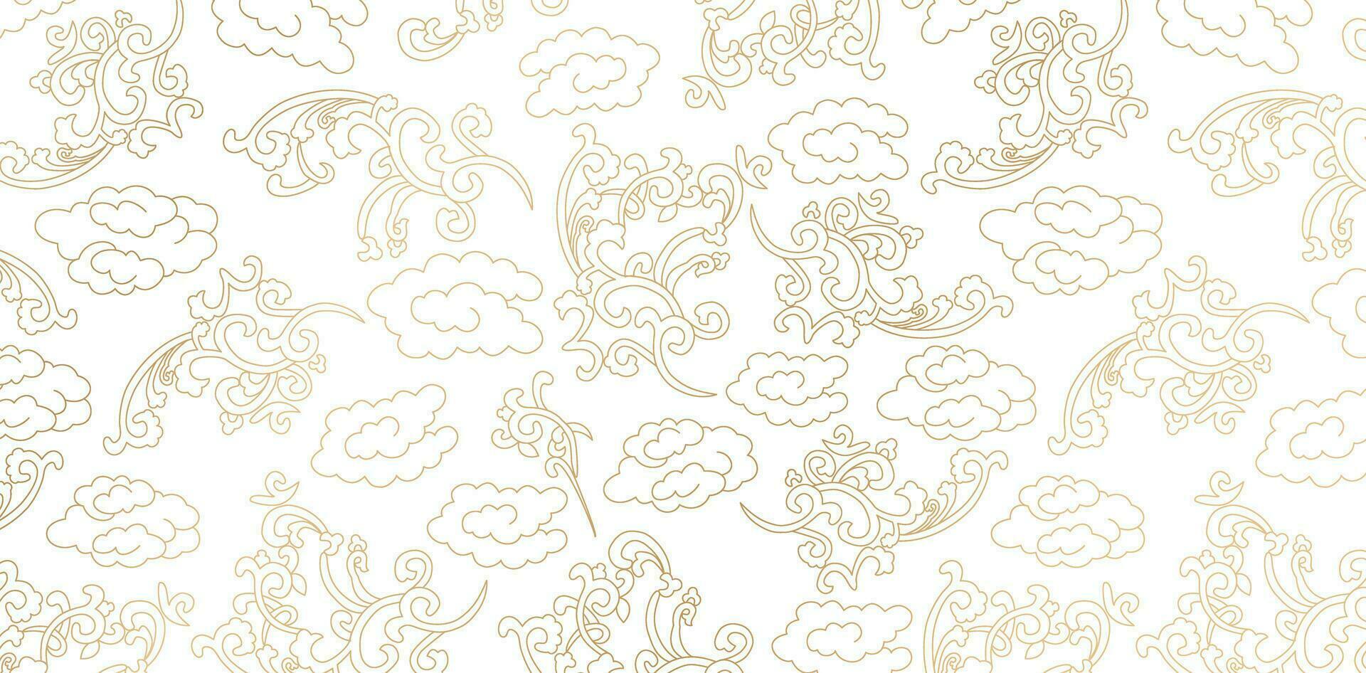 vector illustration ornamental Chinese Seamless pattern with clouds for Fashionable textile, book cover, Digital interfaces, print design templates material, wedding invitation, banners, advertisement