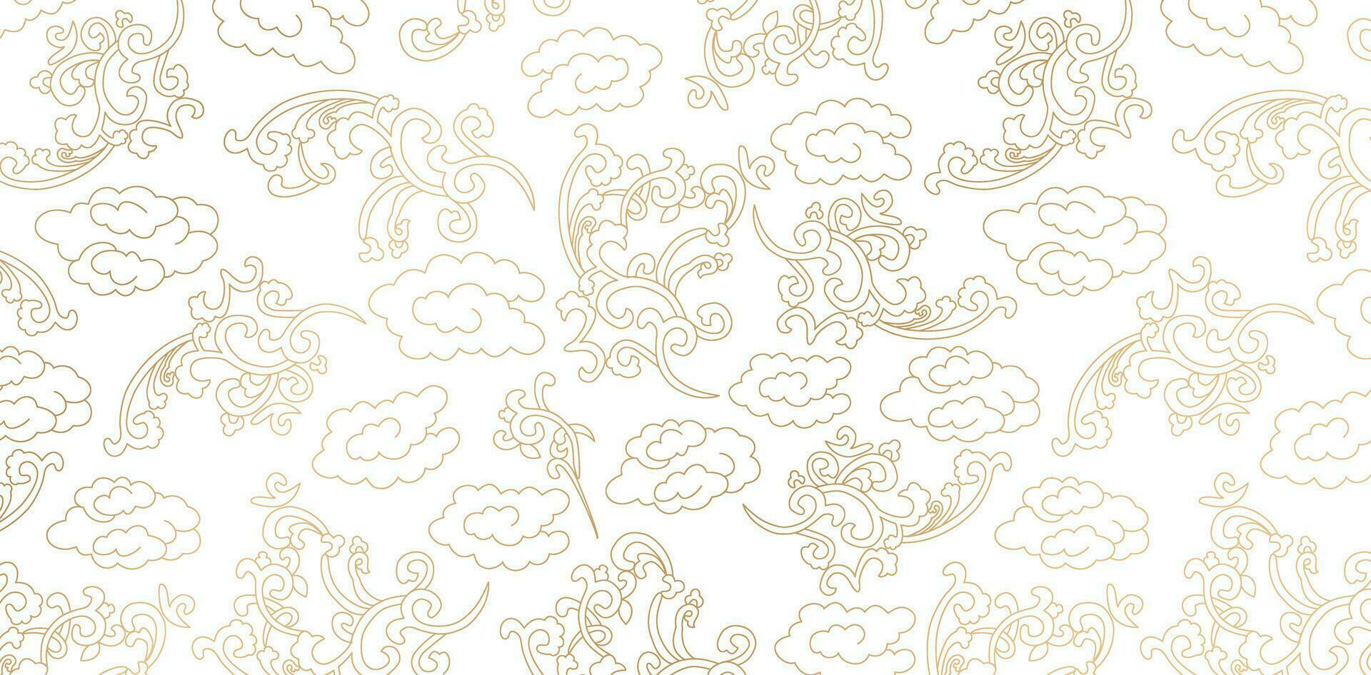 vector illustration ornamental Chinese Seamless pattern with clouds for Fashionable textile, book cover, Digital interfaces, print design templates material, wedding invitation, banners, advertisement