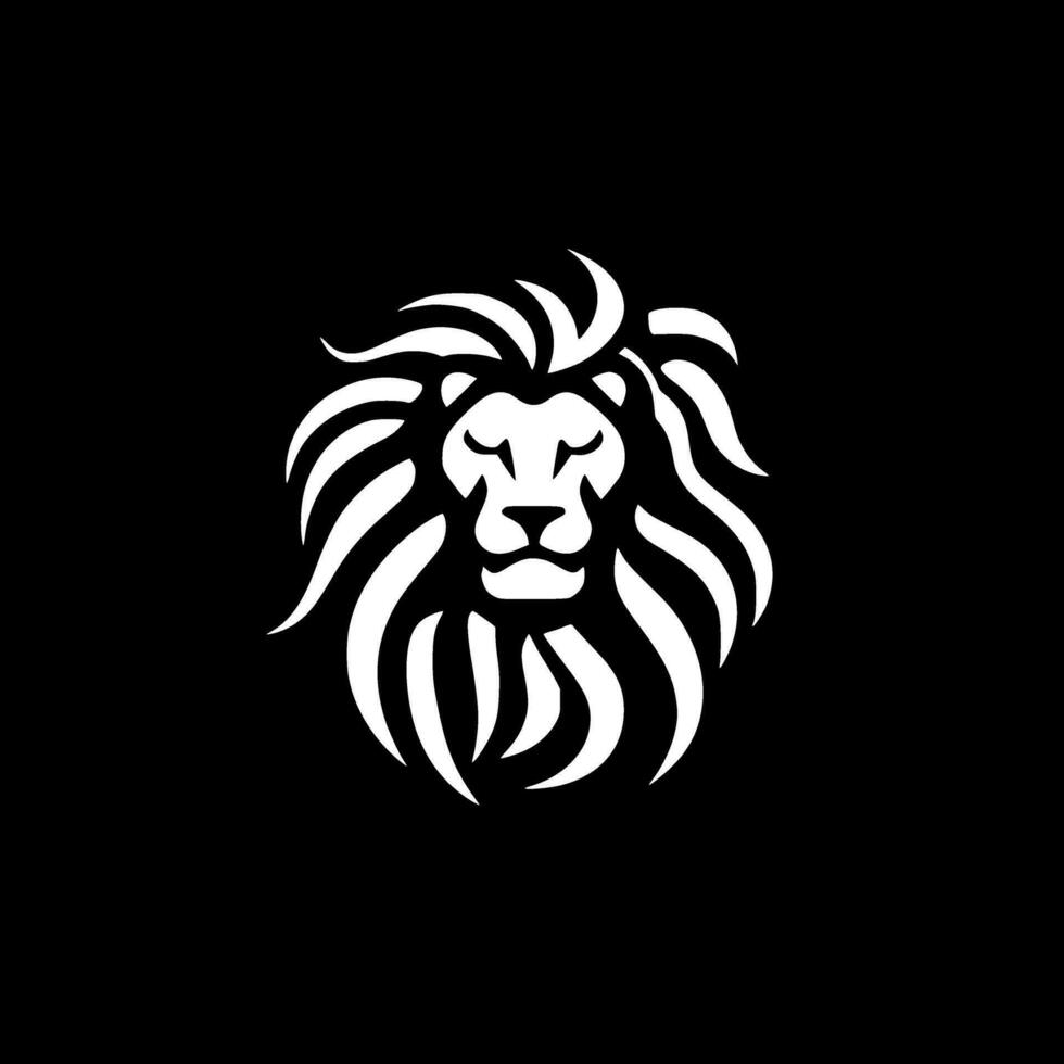 Lion - Black and White Isolated Icon - Vector illustration