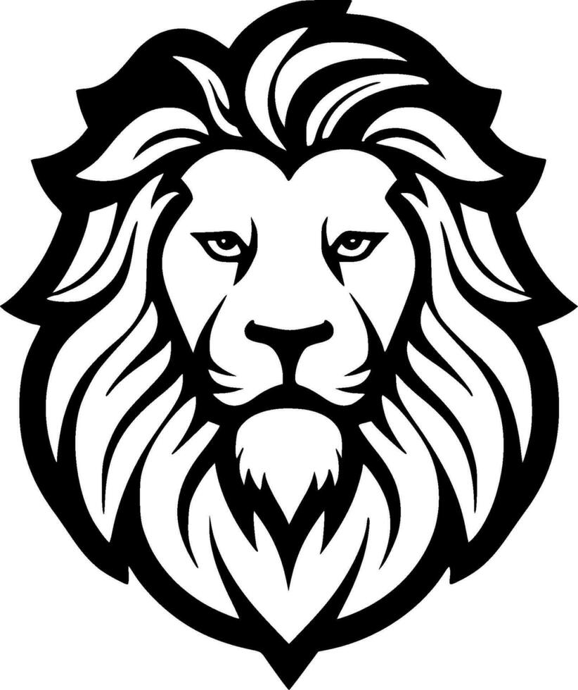 Lion, Black and White Vector illustration