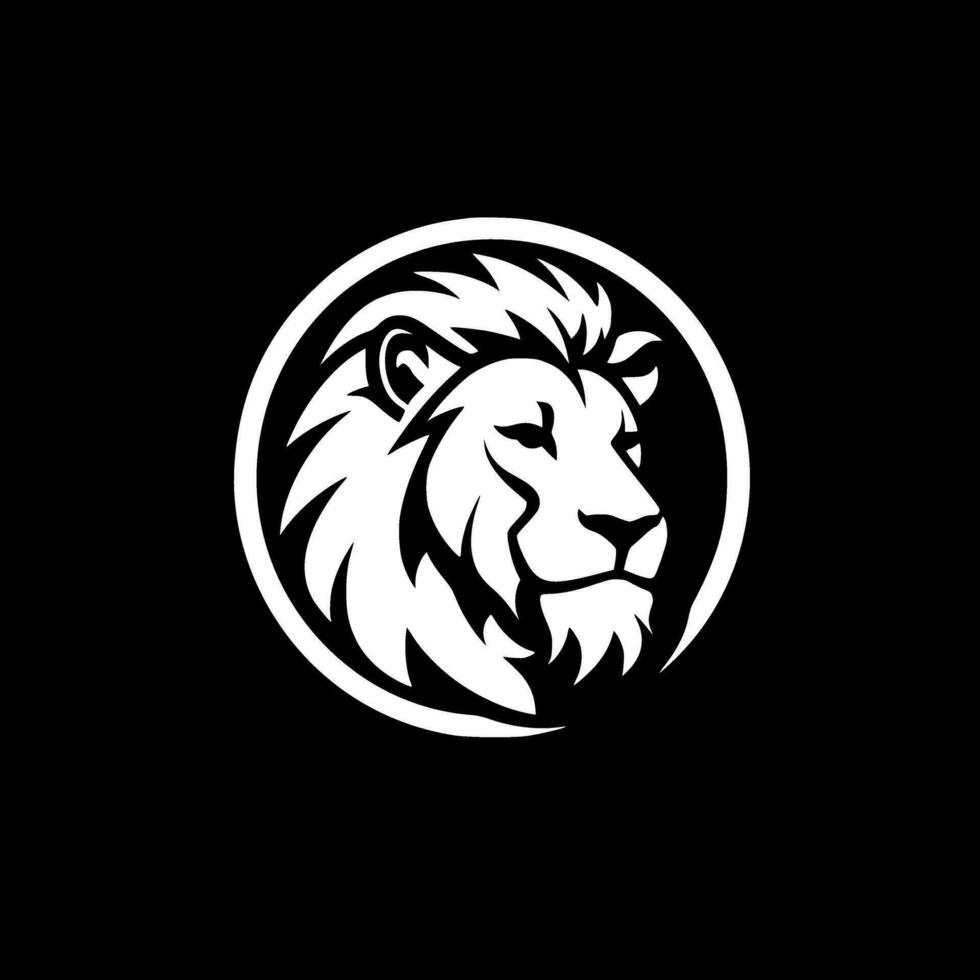 Lion - Black and White Isolated Icon - Vector illustration