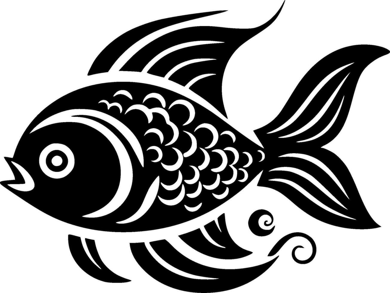 Fish, Minimalist and Simple Silhouette - Vector illustration