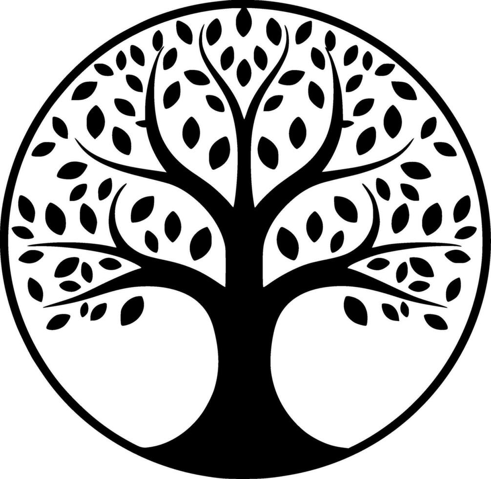 Tree - Black and White Isolated Icon - Vector illustration