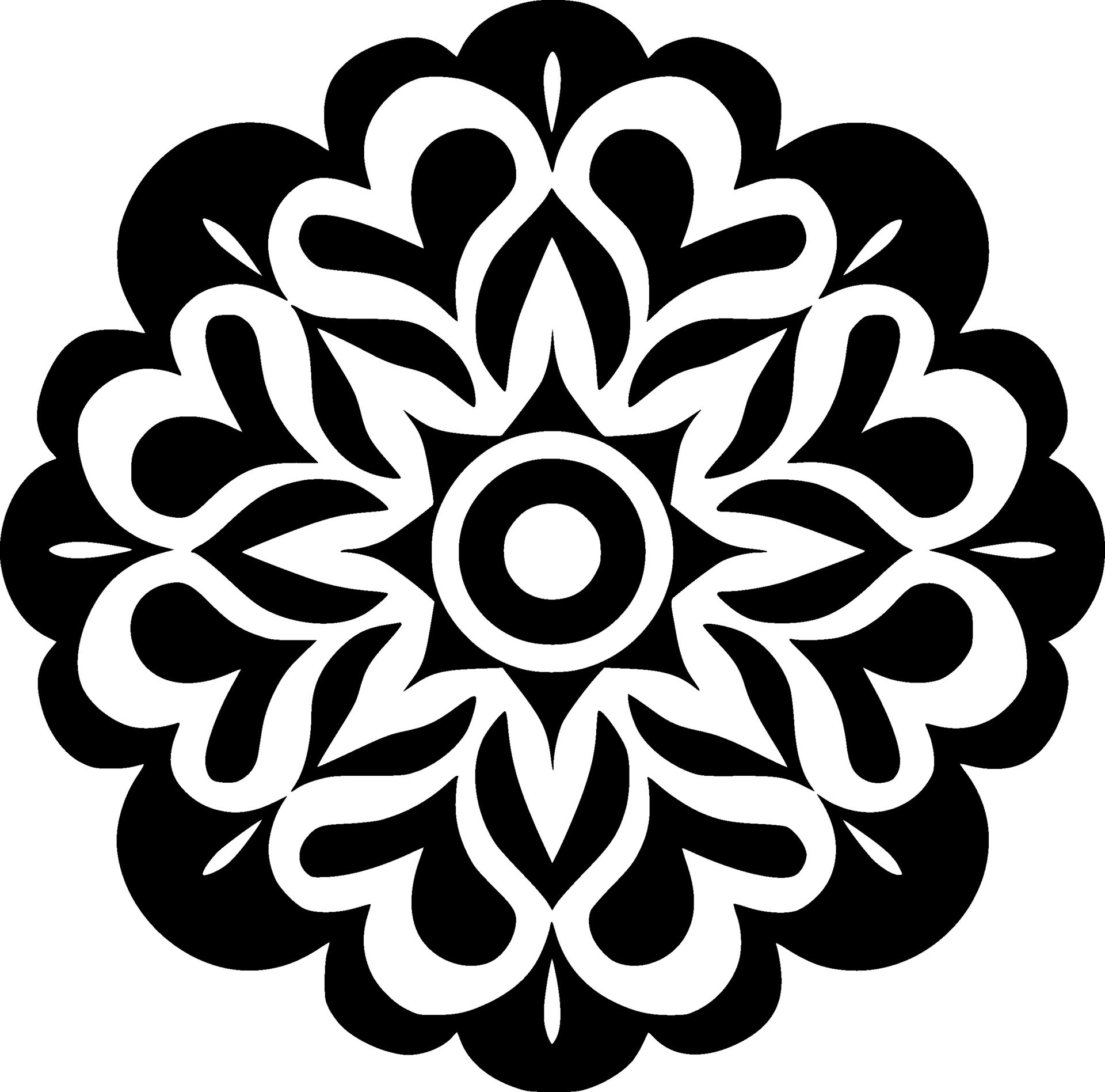 Mandala, Black and White Vector illustration 28171633 Vector Art at