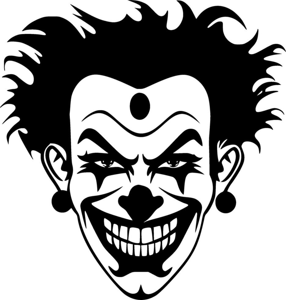 payaso - negro y blanco aislado icono - vector ilustración