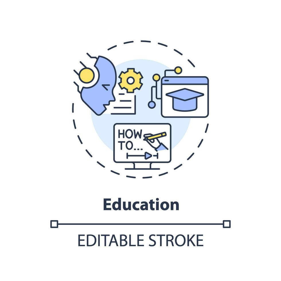 Editable education icon concept, isolated vector, AI for SEO thin line illustration. vector