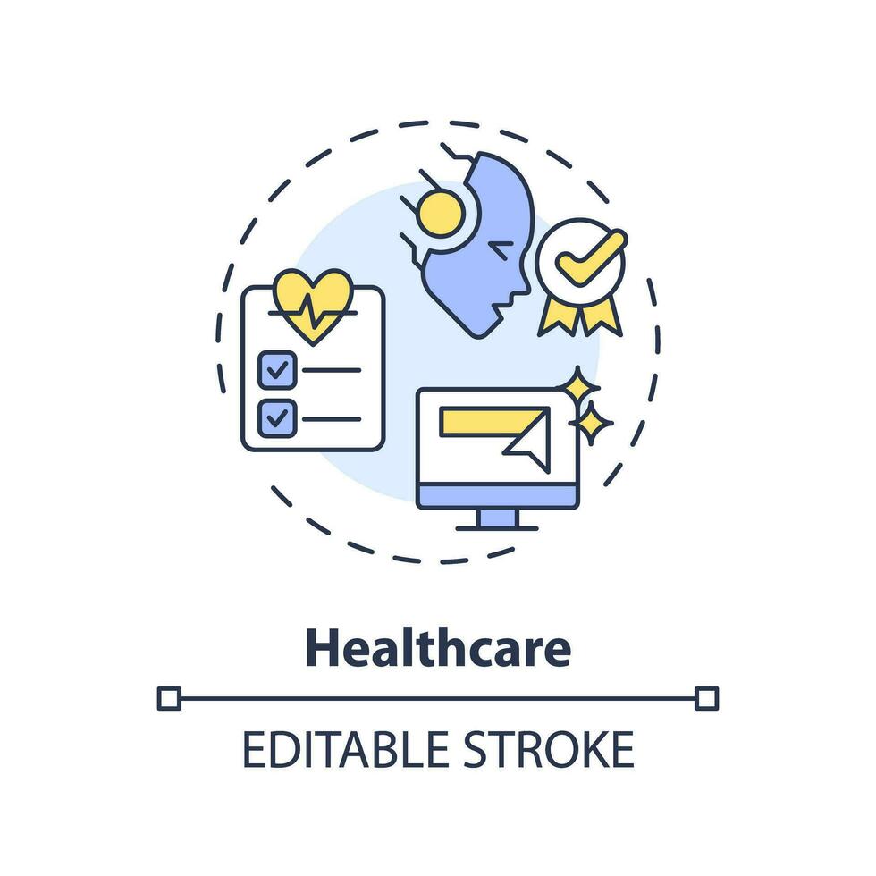 Editable healthcare icon concept, isolated vector, AI for SEO thin line illustration. vector