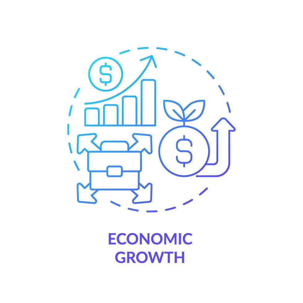 2d degradado económico crecimiento icono, aislado vector, exterior directo inversión Delgado línea ilustración. vector