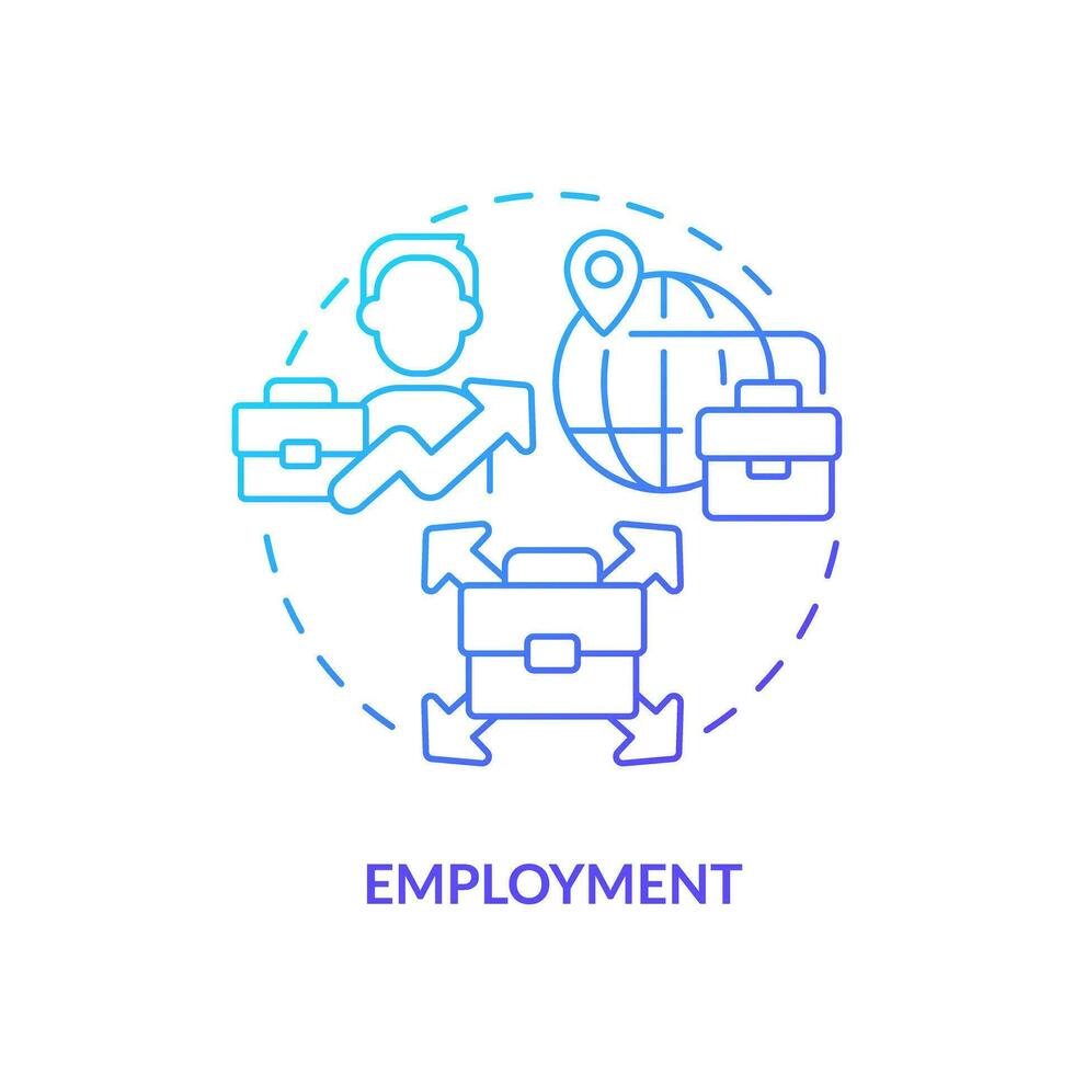 2D gradient employment icon, isolated vector, foreign direct investment thin line illustration. vector