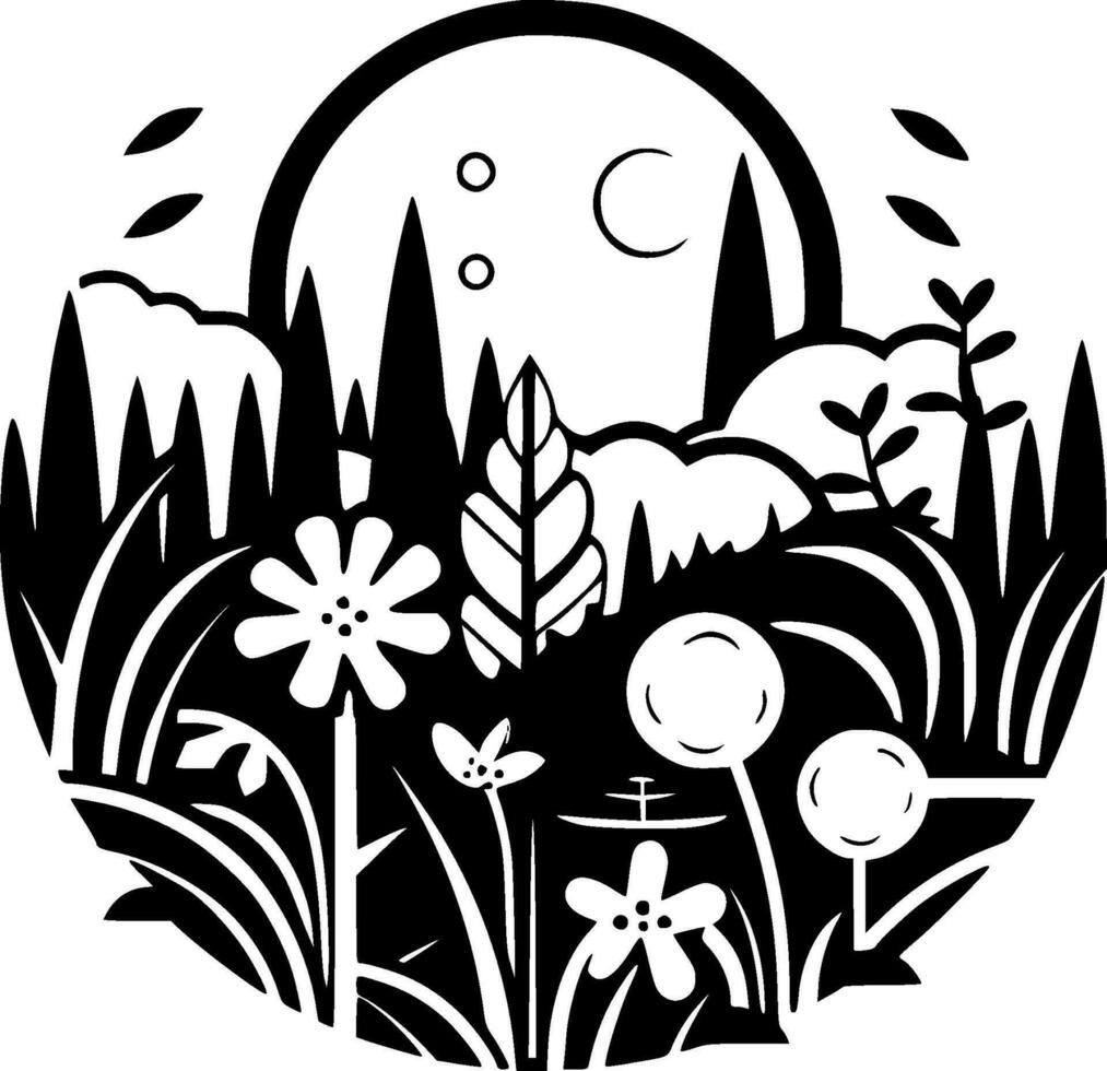 Garden, Black and White Vector illustration 28172000 Vector Art at Vecteezy