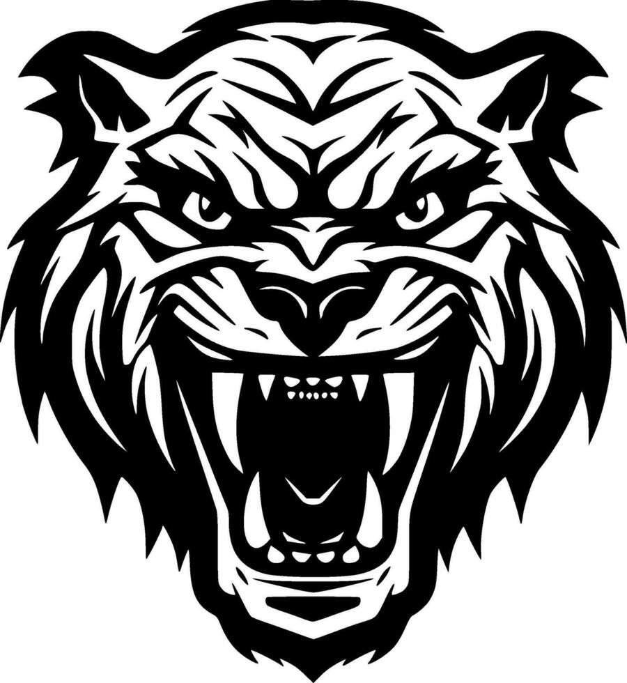 tigre, negro y blanco vector ilustración