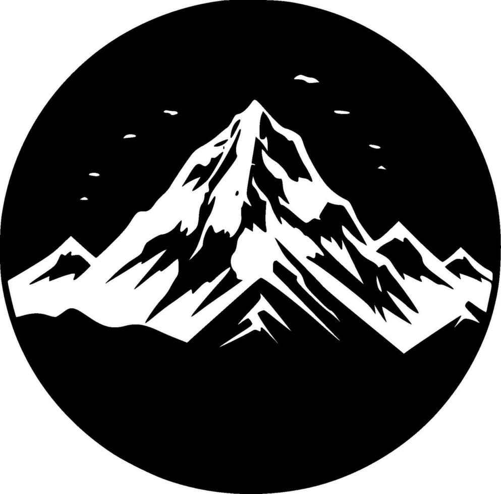 Mountain, Black and White Vector illustration