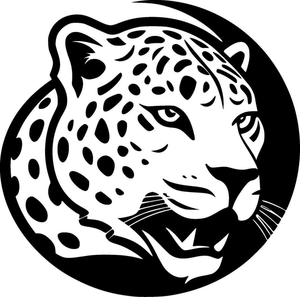 leopardo - minimalista y plano logo - vector ilustración