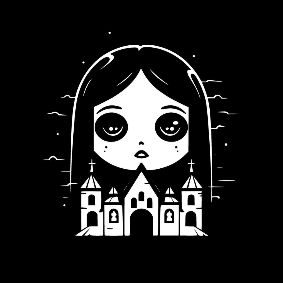 Gothic, Black and White Vector illustration