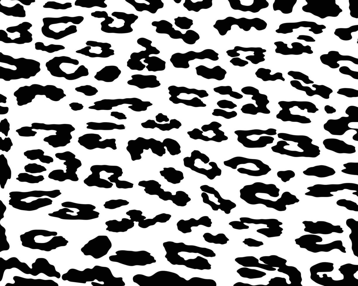 Leopard black spots pattern seamless on a white background classic design. vector