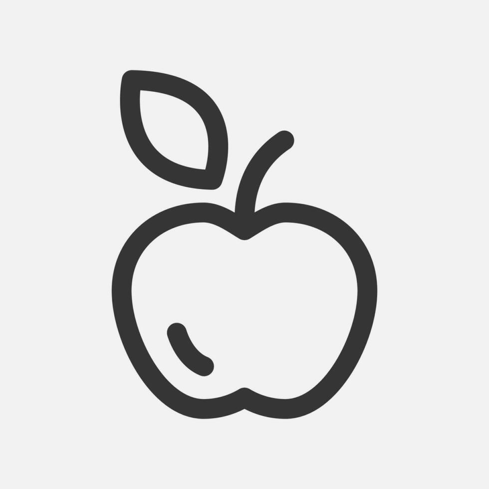 Apple fruit line icon. Diet food. Eco snack, garden product. Vector
