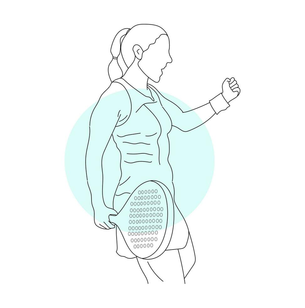 Line art of tennis player vector illustration sketch hand drawn isolated on white background