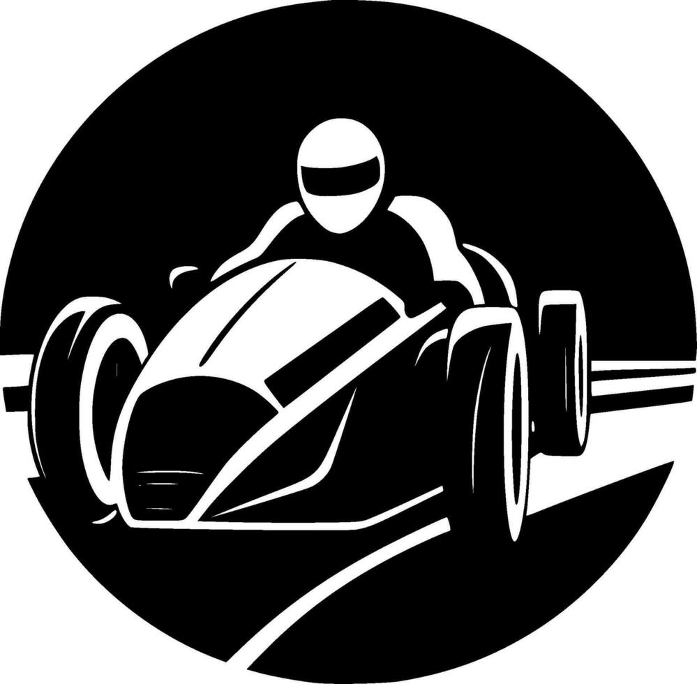 carreras - negro y blanco aislado icono - vector ilustración