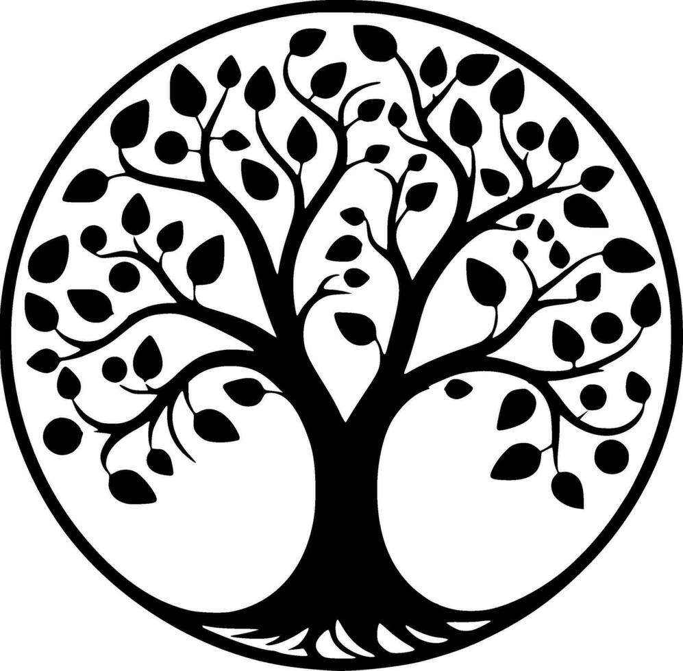 árbol, minimalista y sencillo silueta - vector ilustración