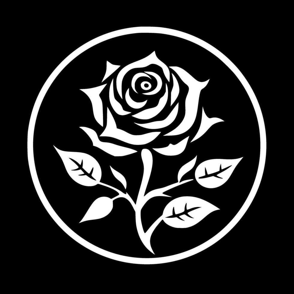 flor - negro y blanco aislado icono - vector ilustración