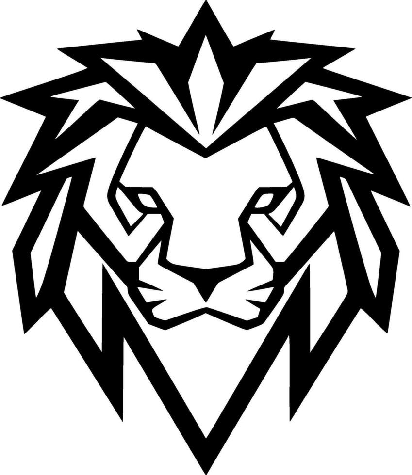 Lion - Black and White Isolated Icon - Vector illustration