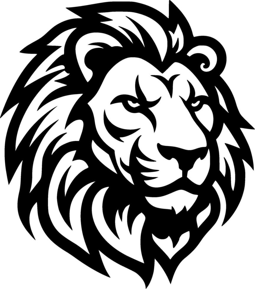 Lion, Minimalist and Simple Silhouette - Vector illustration