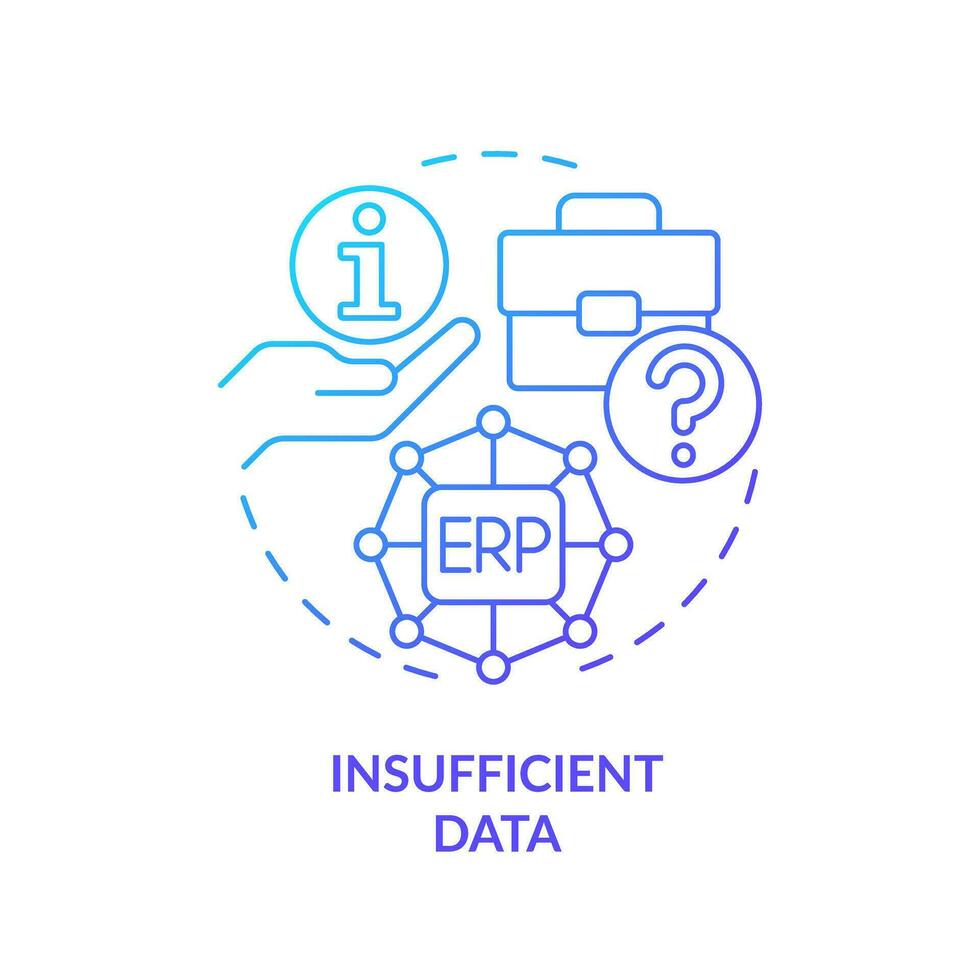 Gradient insufficient data icon concept, isolated vector, enterprise resource planning thin line illustration. vector