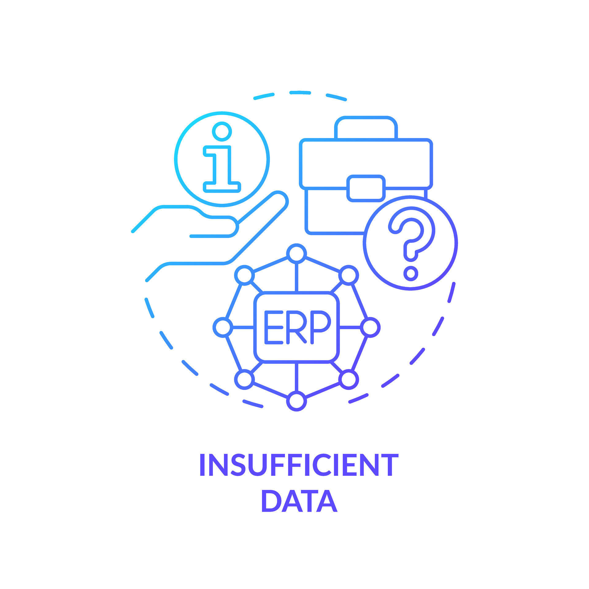 Gradient insufficient data icon concept, isolated vector, enterprise ...
