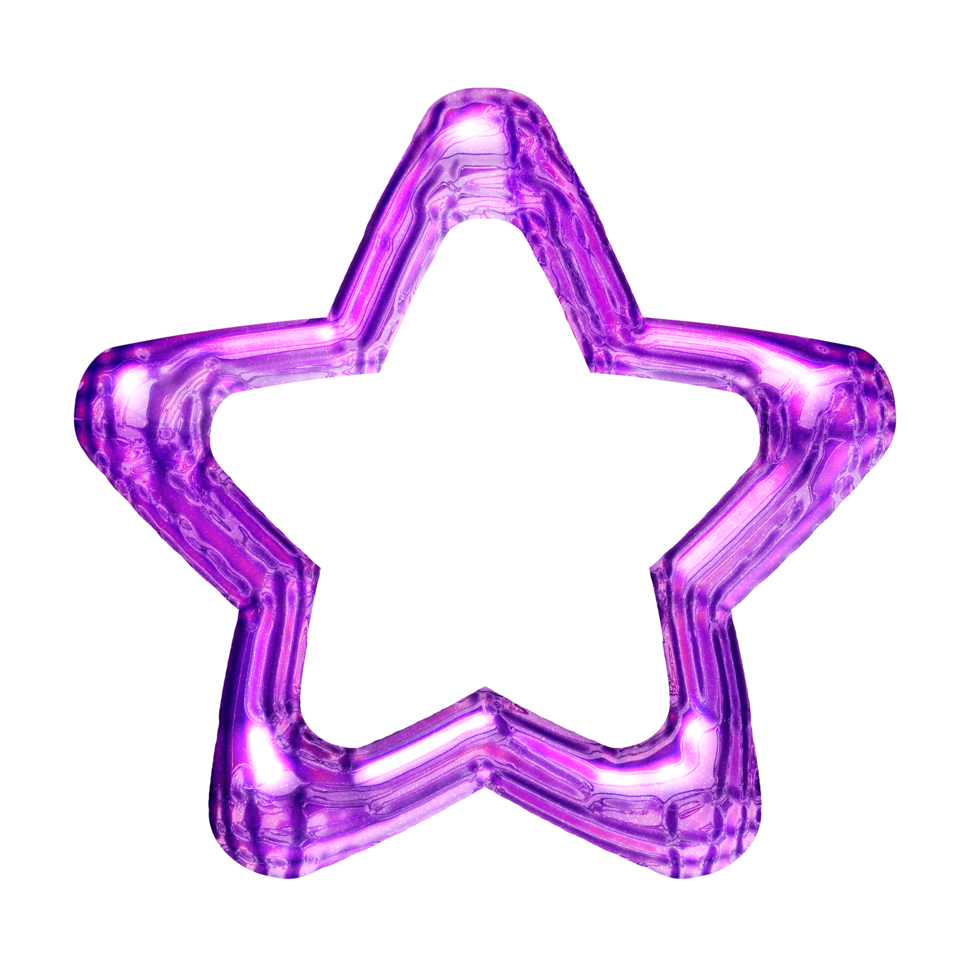 Y2K star purple sticker element with chrome effect 28172276 PNG
