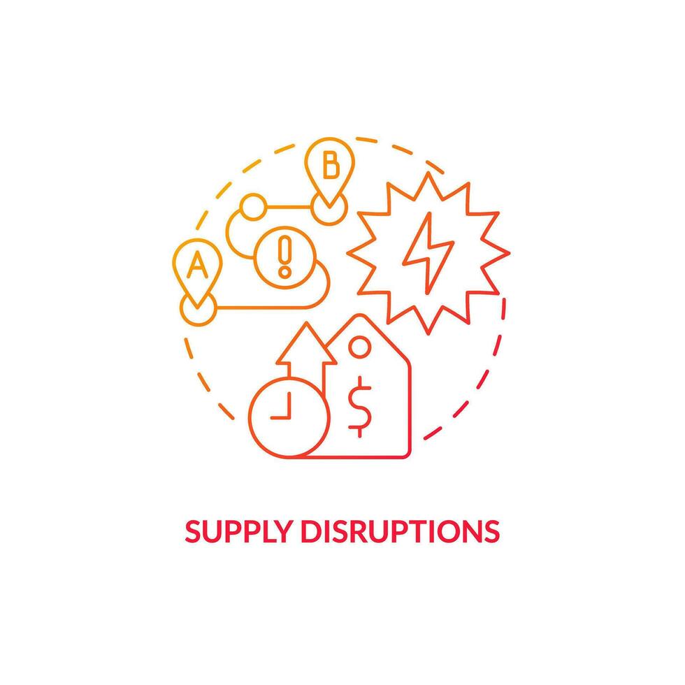Gradient supply disruptions concept, isolated vector, thin line icon representing carbon border adjustment. vector
