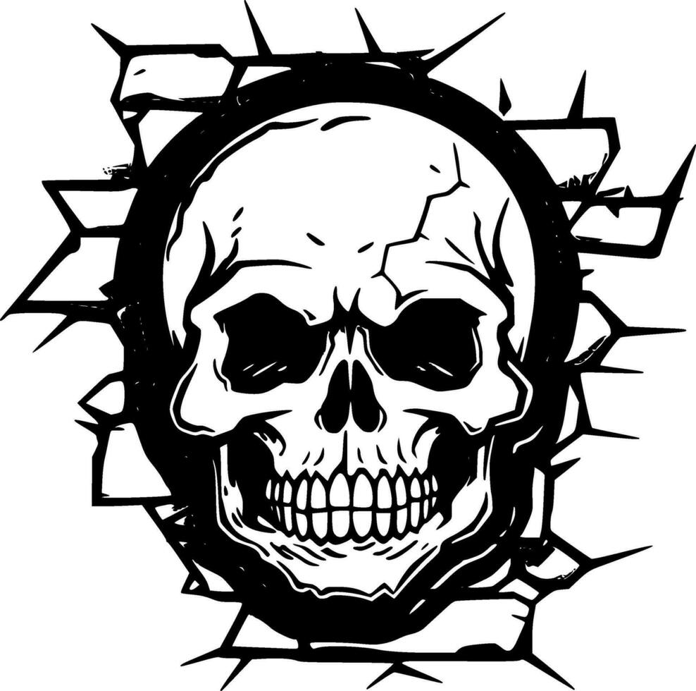 Skull - Black and White Isolated Icon - Vector illustration