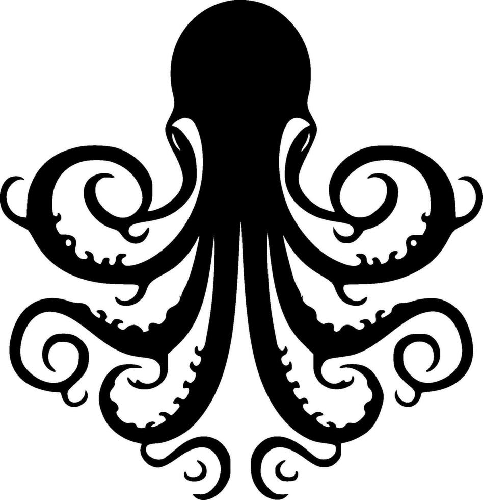 pulpo tentáculos - minimalista y plano logo - vector ilustración