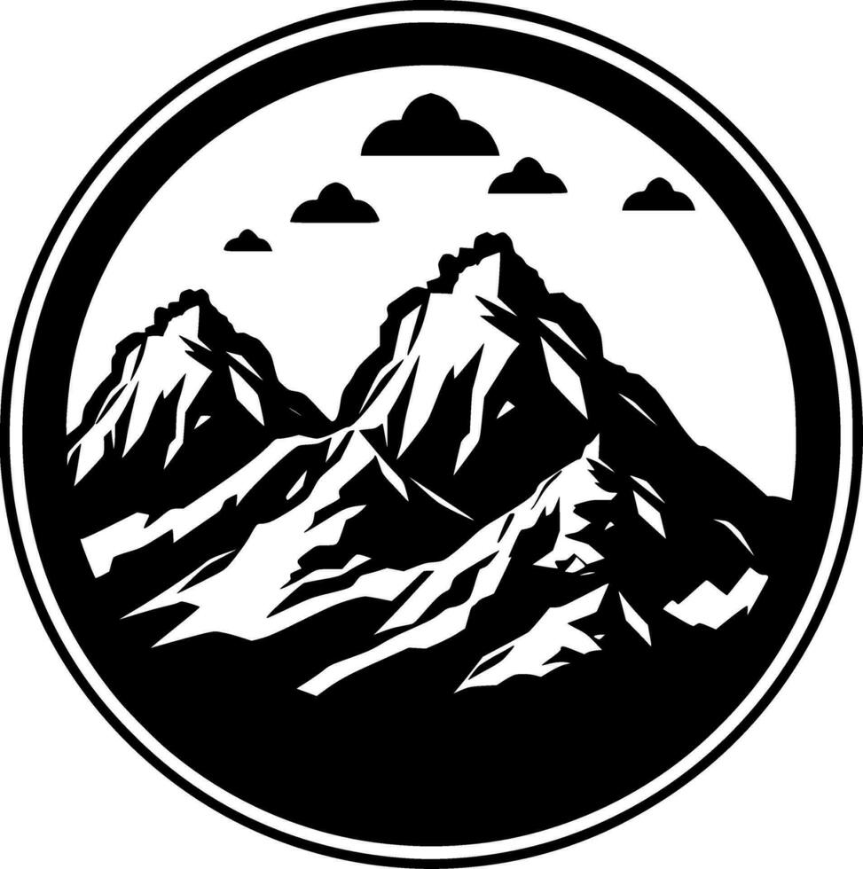 Mountains, Minimalist and Simple Silhouette - Vector illustration