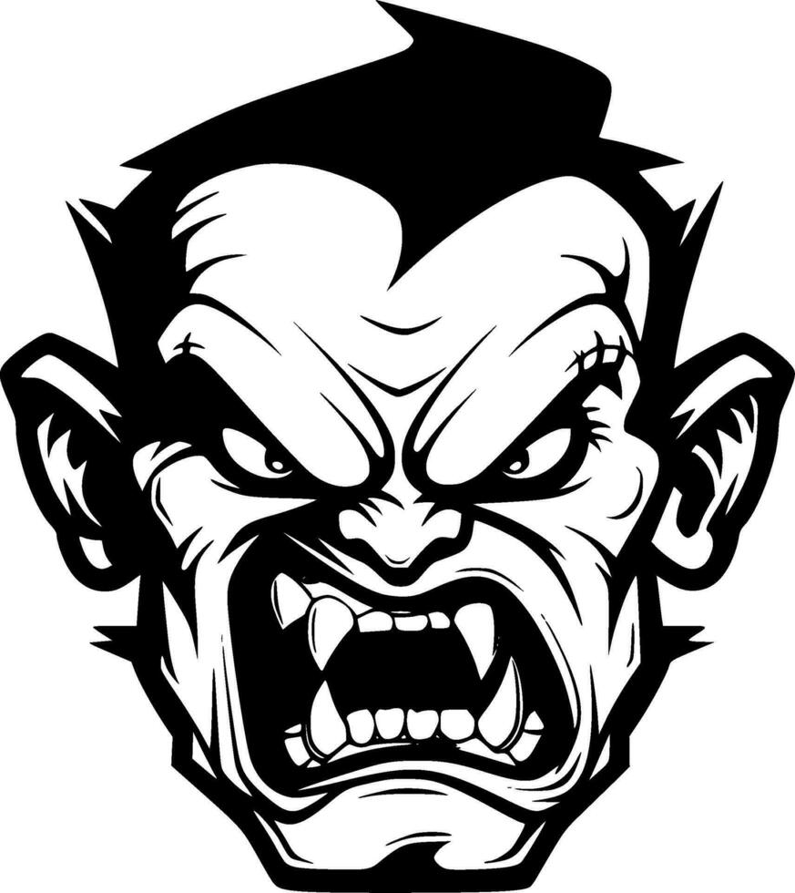 Zombie - Black and White Isolated Icon - Vector illustration