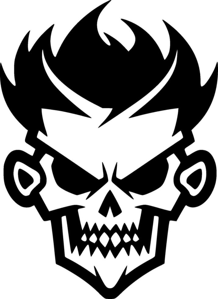 Skull, Black and White Vector illustration